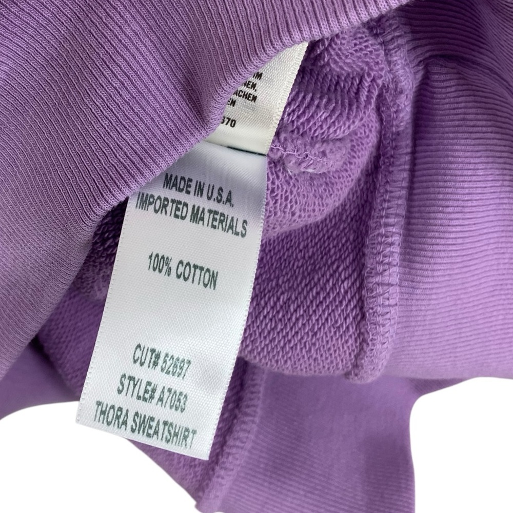 AGOLDE Thora Sweatshirt Purple French Terry Crewneck Balloon Sleeve F17 - Picture 8 of 10